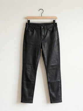 Aritzia Wilfred The Melina Black Vegan Leather Straight Leg Pant